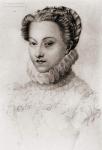 Elisabeth of Austria, Queen of France (1554-1592), daughter of Emperor Maximilian II and Mary of Austria, who married Charles IX of France in 1570. From an engraving after a drawing attritbuted to Janet