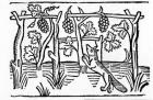 The Fox and the Raisins, illustration from Caxton's 'Aesop's Fables', 1484 (woodcut)