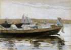 Boys in a Dory, 1873 (w/c washes and gouache over graphite on textured white wove paper)