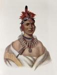 Chon-Ca-Pe or 'Big Kansas', an Oto Chief, illustration from 'The Indian Tribes of North America, Vol.1', by Thomas L. McKenney and James Hall, pub. John Grant (colour litho)