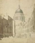 St. Paul's Cathedral, from St. Martin's-le-Grand, London, c.1795 (grey wash, w/c and pencil on paper)