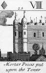 Mortar Pieces Put on the Tower of London (engraving) (b/w photo)