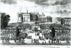 The Chateau de Chantilly and the gardens designed by Andre le Notre (1613-1700) (engraving) (b/w photo)