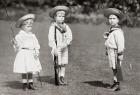 Princess Mary, Prince Edward, later King Edward VIII, and Prince Albert as children. From Edward VIII His Life and Reign.