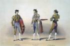Three Spanish bullfighters. Left: José Redondo Domínguez El Chiclanero (1818­-1853).