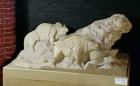 Copy of a sculpture of bisons, from Le Tuc-d'Audoubert, Magdalenian (clay)