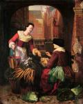 The Vegetable Seller (oil on canvas)