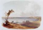 Entry to the Bay of New York, Staten Island, engraved by Salathe (colour litho)