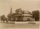 The Nan-U Human-Se, Shwe-Kyaung in the palace of Mandalay, Burma, late 19th century (albumen print) (b/w photo)