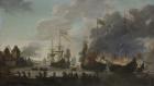 The Dutch Burn English Ships during the Expedition to Chatham, 20 June 1667 (Raid on the Medway), c.1667 (oil on panel)
