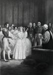 The wedding ceremony of Queen Victoria and Prince Albert on 10th February 1840 (litho)