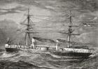 HMS Inflexible, Invincible Class Battlecruiser of the British Royal Navy, illustration from 'Our Own Magazine', published by the Children's Special Service Mission, 1885 (litho)