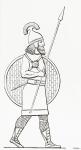 An Assyrian spearman. From The Imperial Bible Dictionary, published 1889.