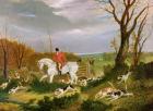 The Suffolk Hunt - Going to Cover near Herringswell (oil on canvas)