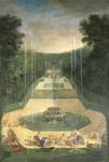 The Groves of Versailles. View of the Three Fountains with Venus and Cherubs Practising with Bows and Arrows, 1688 (oil on canvas)