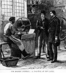 The Modern Potter: A Thrower at his lathe, 19th Century (engraving)