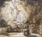 Annunciation to the Shepherds (pen and ink on paper)