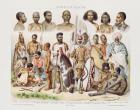 African Races (colour engraving)