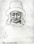 Ms.266 fol.171 John of Luxembourg (1296-1346), King of Bohemia, from 'Recueil d'Arras' (pencil on paper) (b/w photo)