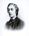 Gerard Manley Hopkins (1844-89) (engraving) (b/w photo)