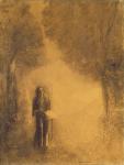 The Walker, Study for 'The walking Buddha'), 1890-95 (charcoal on paper)