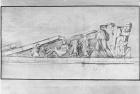 Study of the frieze from a pediment of the Parthenon (pencil on paper)