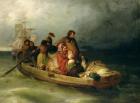 Emigrant passengers on board, 1851 (oil on canvas)