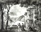 Stage set for Act III of 'Le Chateau de Loch-Leven' by Guilbert de Pixerecourt, for a performance at the Theatre de la Gaite, 3rd December 1822 (engraving) (b/w photo)