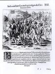Vasco Nunez de Balboa (1475-1519) Demonstrating the Avarice of Christians (engraving) (b/w photo)