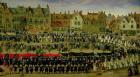 Procession of the Maids of the Sablon in Brussels (oil on panel)