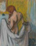 Woman with a Towel, 1894 or 1898 (pastel on cream-colored wove paper with red and blue fibres)