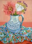 Dahlias, Roses and Michaelmas Daisies,2000, (watercolour)