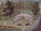 Nuns Meeting in Solitude, from 'L'Abbaye de Port-Royal', c.1710 (gouache on paper)