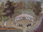 Nuns Meeting in Solitude, from 'L'Abbaye de Port-Royal', c.1710 (gouache on paper)