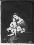 Virgin and Child (oil on canvas) (b/w photo)
