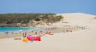 Punta Paloma beach and protected sand dunes of Punta Paloma in background, Tarifa, Costa de la Luz, Cadiz Province, Andalusia, Southern Spain (photo)
