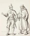 Sixteenth century Galley Soldier with a Galley Slave, c.1880 (litho)