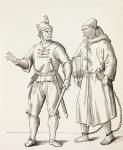 Sixteenth century Galley Soldier with a Galley Slave, c.1880 (litho)