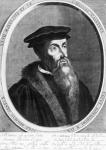 John Calvin (1509-64) (engraving) (b/w photo)