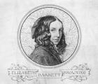 Portrait of Elizabeth Barrett Browning (1806-61) (engraving) (b&w photo)