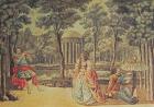Pamina! You're here! Good God!, Act II, from `The Magic Flute' by Wolfgang Amadeus Mozart (1756-91) (coloured engraving)