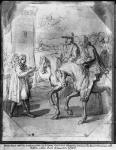 Louis XIV receiving the submission of a town (pen & ink & Indian ink wash paper)