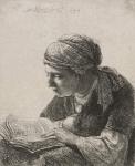 Woman Reading, 1634 (etching)