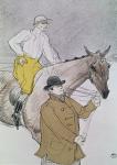 The jockey led to the start (colour litho)