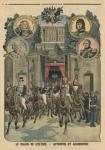 The Elysee Palace, formerly and today, back cover illustration from 'Le Petit Journal', 26th January 1913 (colour litho)