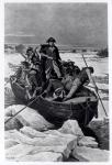 George Washington crossing the Delaware River, 25th December 1776, c.1912-13 (litho) (b/w photo)