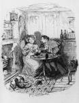 Mr Bumble and Mrs Corney taking tea, from 'The Adventures of Oliver Twist' by Charles Dickens (1812-70) 1838 (engraving)