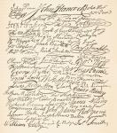 Signatures attached to the American Declaration of Independence of 1776, from 'The National and Domestic History of England' by William Hickman Smith Aubrey (1858-1916) published London, c.1890 (litho)