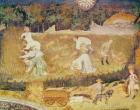 The Month of August, detail of the harvest, c.1400 (fresco)