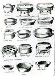 Various Cooking Vessels, 1570 (engraving) (b/w photo)